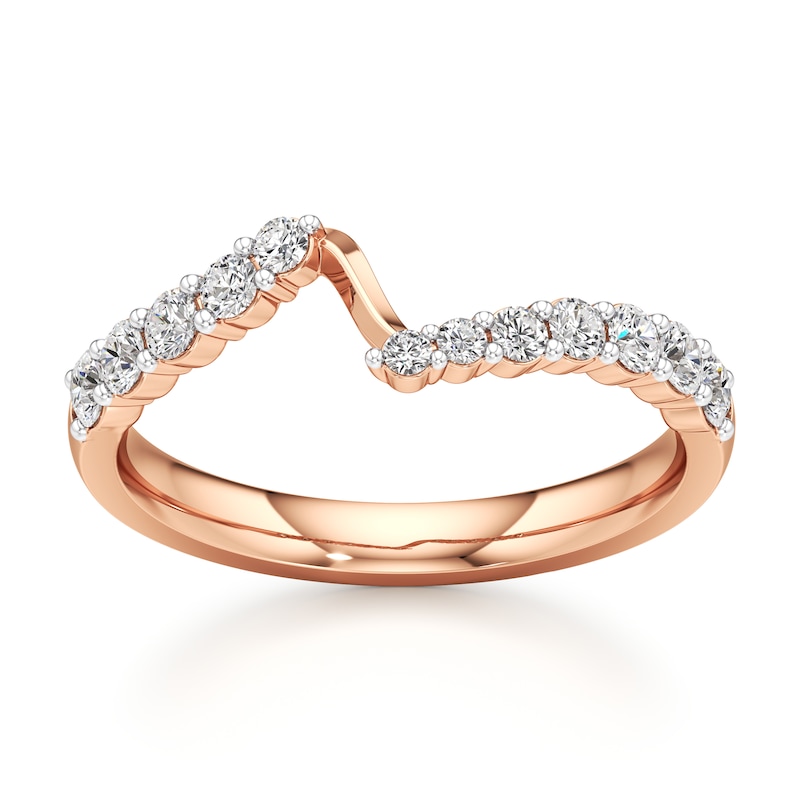Main Image 1 of J'Lure Lab-Grown Diamond Contour Wedding Band 3/8 ct tw 18K Rose Gold