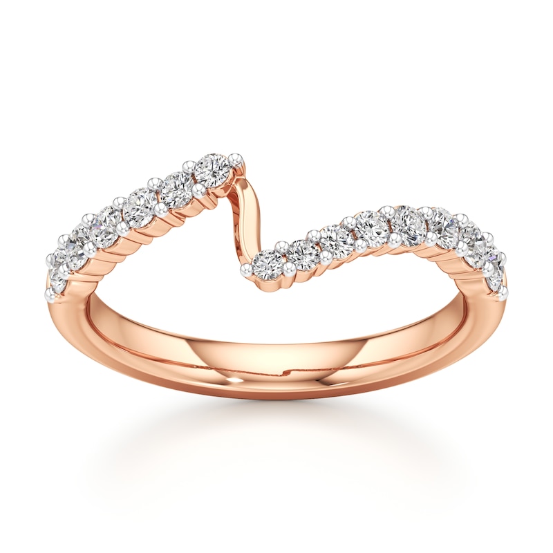 Main Image 1 of J'Lure Lab-Grown Diamond Contour Wedding Band 3/8 ct tw 18K Rose Gold