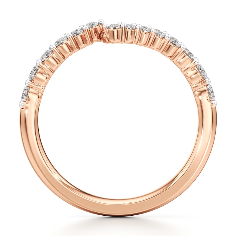 Main Image 2 of J'Lure Lab-Grown Diamond Contour Wedding Band 3/8 ct tw 18K Rose Gold
