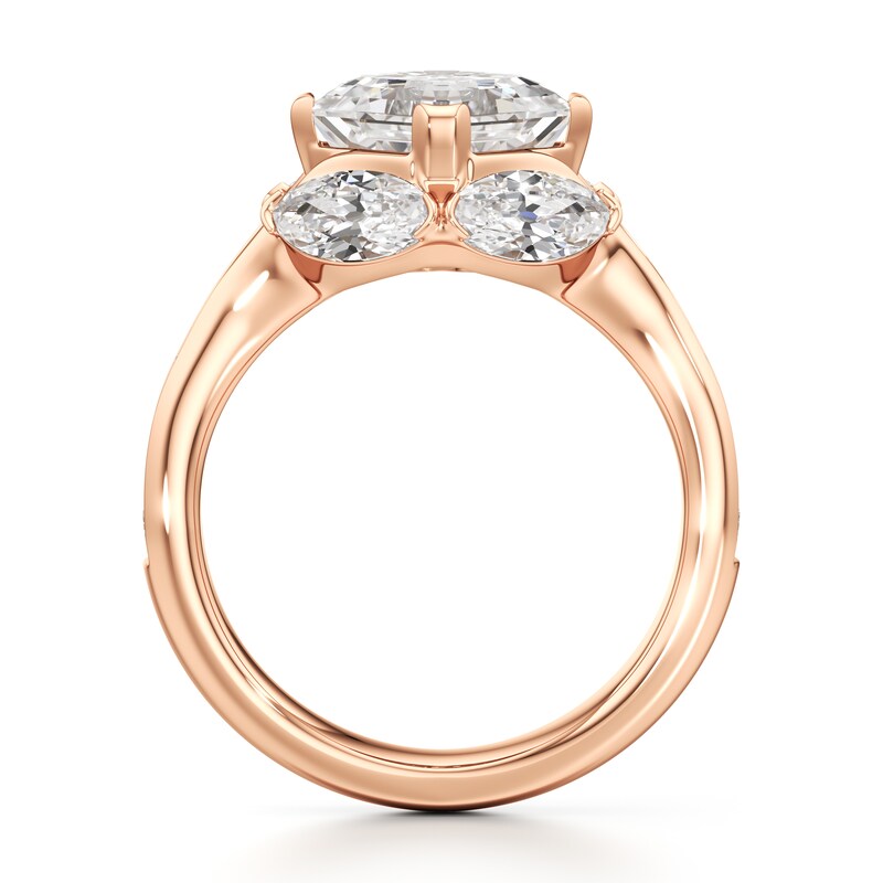 Main Image 2 of J'Lure Square-Emerald Step-Cut Lab-Grown Diamond Engagement Ring 4-1/2 ct tw 18K Rose Gold