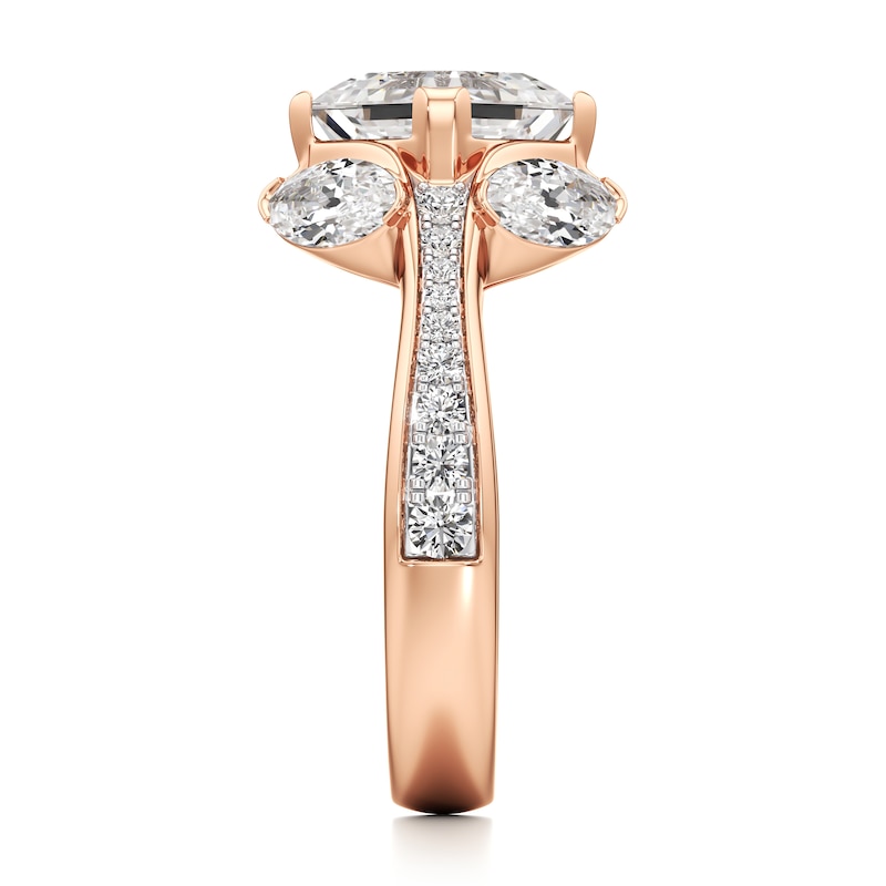 Main Image 3 of J'Lure Square-Emerald Step-Cut Lab-Grown Diamond Engagement Ring 4-1/2 ct tw 18K Rose Gold