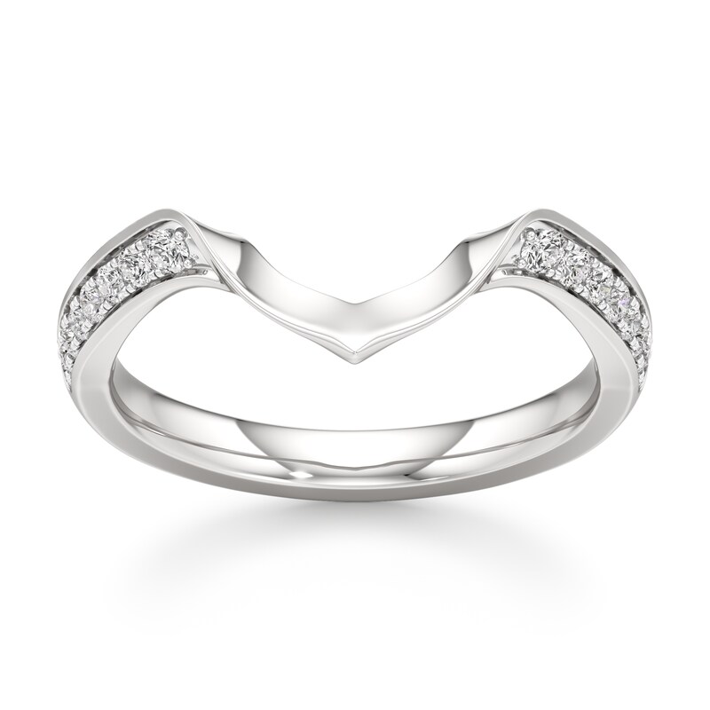 Main Image 1 of J'Lure Lab-Grown Diamond Contour Wedding Band 1/8 ct tw 18K White Gold