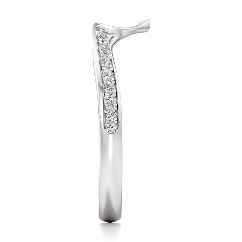 Main Image 3 of J'Lure Lab-Grown Diamond Contour Wedding Band 1/8 ct tw 18K White Gold