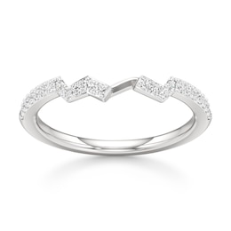 J'Lure Lab-Grown Diamond Angled Contour Wedding Band 1/5 ct tw 18K White Gold