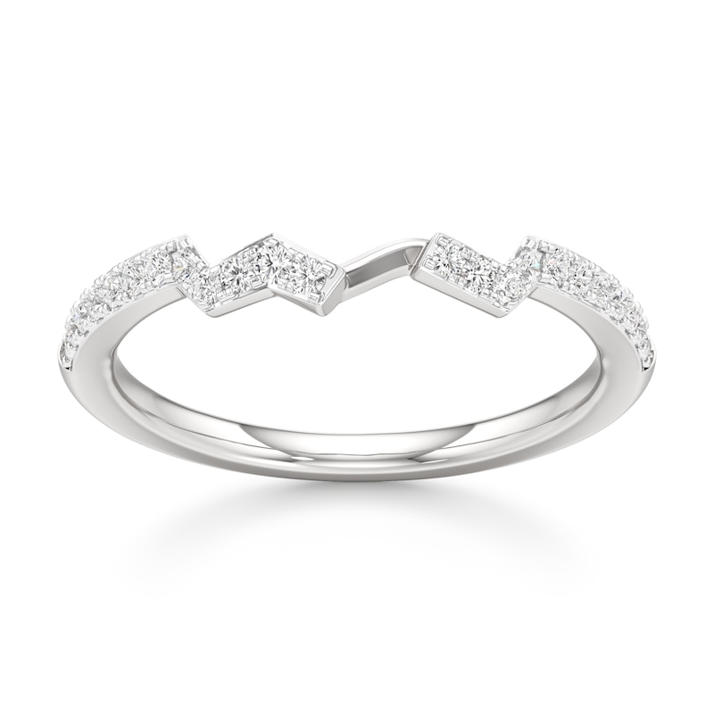 Main Image 1 of J'Lure Lab-Grown Diamond Angled Contour Wedding Band 1/5 ct tw 18K White Gold