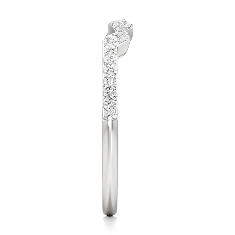 Main Image 3 of J'Lure Lab-Grown Diamond Angled Contour Wedding Band 1/5 ct tw 18K White Gold