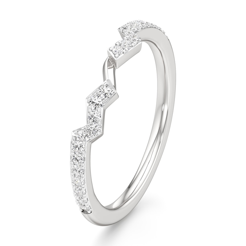 Main Image 4 of J'Lure Lab-Grown Diamond Angled Contour Wedding Band 1/5 ct tw 18K White Gold