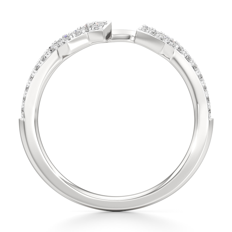 Main Image 2 of J'Lure Lab-Grown Diamond Angled Contour Wedding Band 1/6 ct tw 18K White Gold