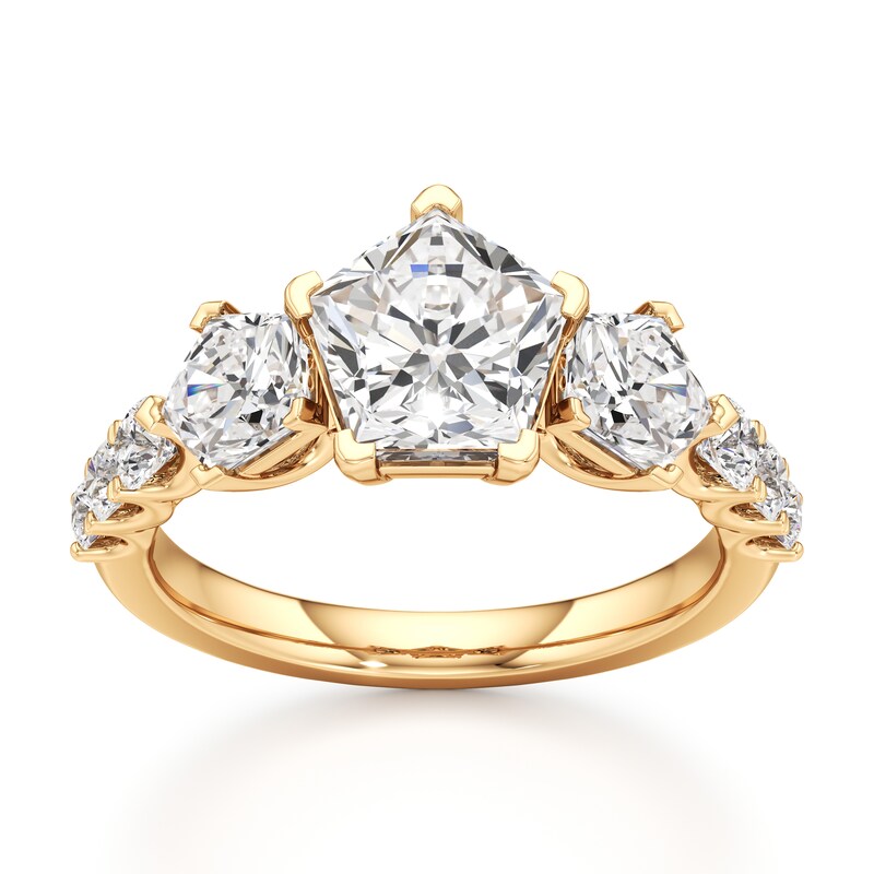 Main Image 1 of J'Lure Pentagon Brilliant-Cut Lab-Grown Diamond Engagement Ring 3-1/2 ct tw 18K Yellow Gold