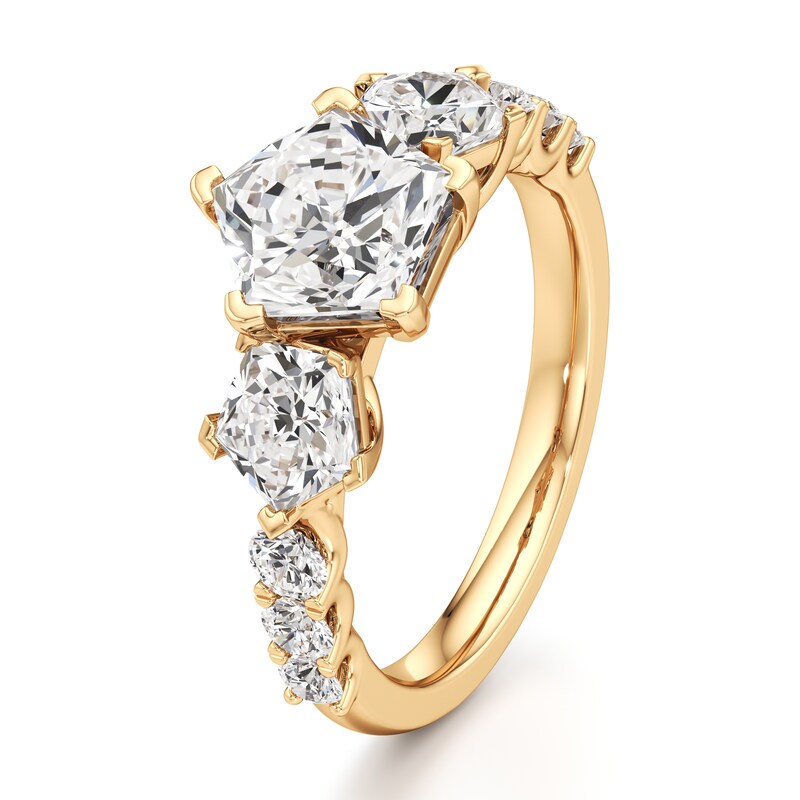 Main Image 4 of J'Lure Pentagon Brilliant-Cut Lab-Grown Diamond Engagement Ring 3-1/2 ct tw 18K Yellow Gold