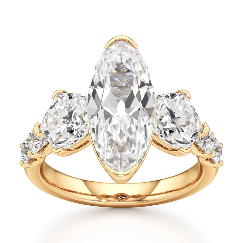 Main Image 1 of J'Lure Moval Old-Cut Lab-Grown Diamond Engagement Ring 5-1/3 ct tw 18K Yellow Gold