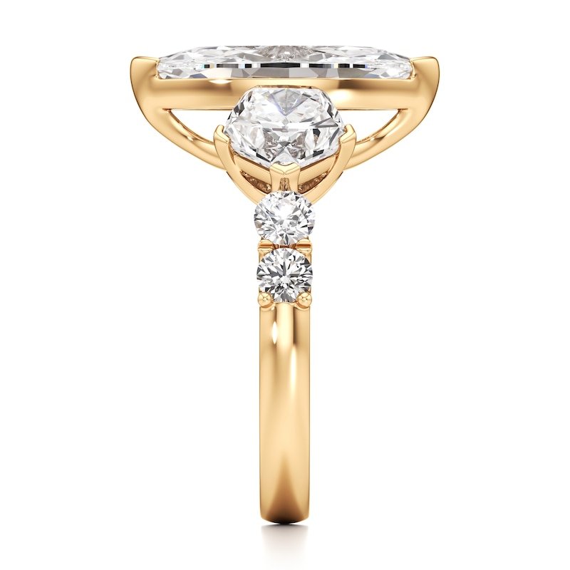 Main Image 3 of J'Lure Moval Old-Cut Lab-Grown Diamond Engagement Ring 5-1/3 ct tw 18K Yellow Gold