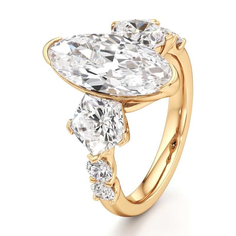 Main Image 4 of J'Lure Moval Old-Cut Lab-Grown Diamond Engagement Ring 5-1/3 ct tw 18K Yellow Gold
