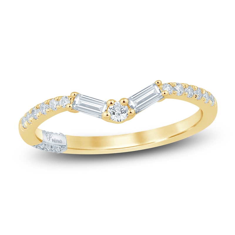 Main Image 1 of Pnina Tornai Baguette & Round-Cut Diamond Contour Anniversary Ring 1/3 ct tw 14K Yellow Gold