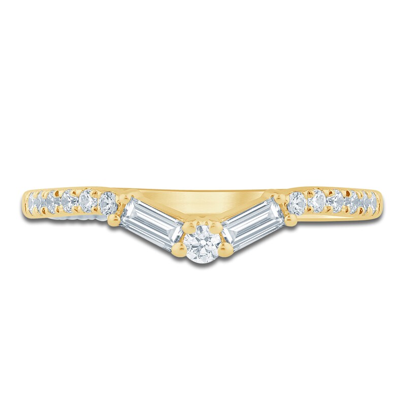 Main Image 3 of Pnina Tornai Baguette & Round-Cut Diamond Contour Anniversary Ring 1/3 ct tw 14K Yellow Gold