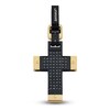 Thumbnail Image 1 of Baraka Men's Black Diamond Cross Charm 5/8 ct tw Black Ion-Plated Stainless Steel & 18K Yellow Gold