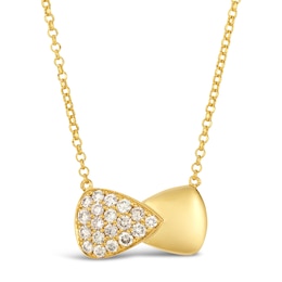 Le Vian Diamond Bow Necklace 1/2 ct tw 14K Honey Gold 19"