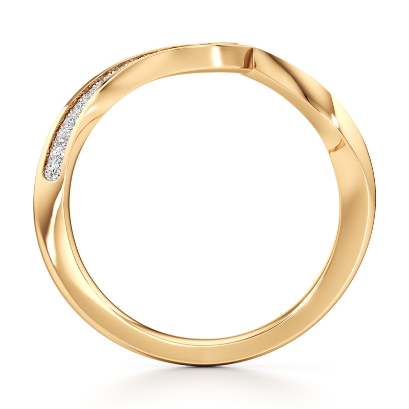 Main Image 2 of J'Lure Lab-Grown Diamond Contour Wedding Band 1/8 ct tw 18K Yellow Gold