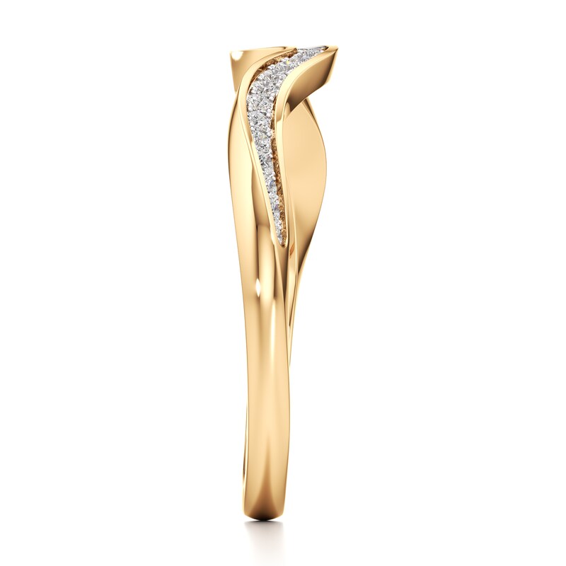 Main Image 3 of J'Lure Lab-Grown Diamond Contour Wedding Band 1/8 ct tw 18K Yellow Gold