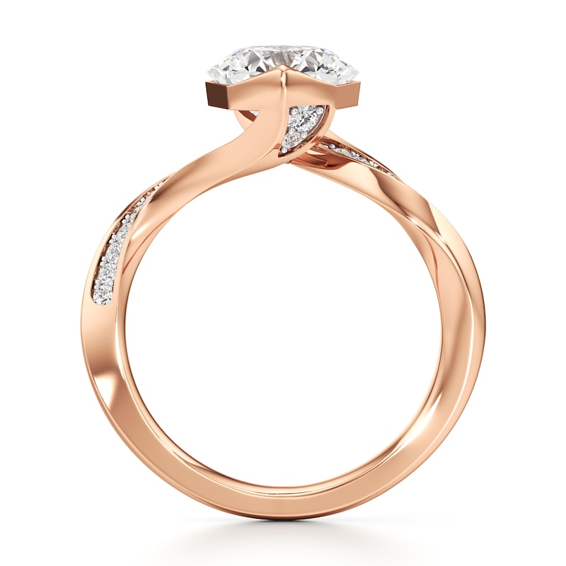 Main Image 2 of J'Lure Octagon Brilliant-Cut Lab-Grown Diamond Bypass Engagement Ring 2-1/6 ct tw 18K Rose Gold