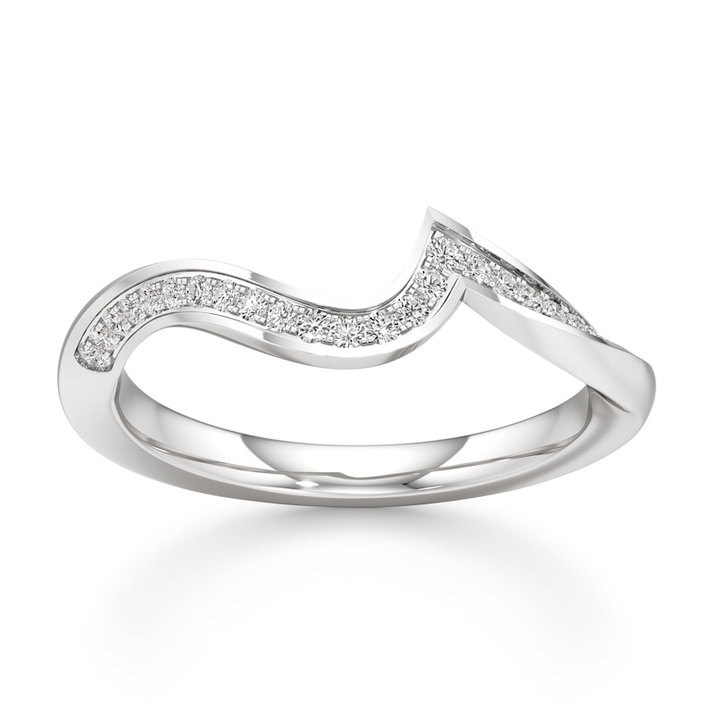 Main Image 1 of J'Lure Lab-Grown Diamond Contour Wedding Band 1/6 ct tw 18K White Gold