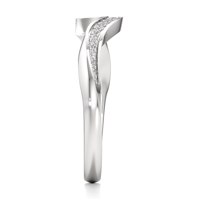 Main Image 3 of J'Lure Lab-Grown Diamond Contour Wedding Band 1/6 ct tw 18K White Gold