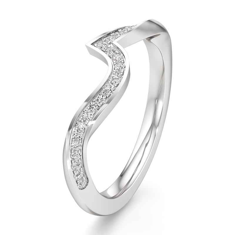 Main Image 4 of J'Lure Lab-Grown Diamond Contour Wedding Band 1/6 ct tw 18K White Gold