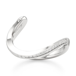 J'Lure Lab-Grown Diamond Contour Wedding Band 1/6 ct tw 18K White Gold