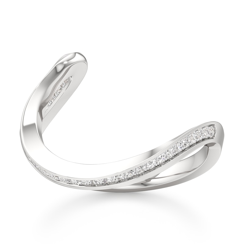 Main Image 1 of J'Lure Lab-Grown Diamond Contour Wedding Band 1/6 ct tw 18K White Gold