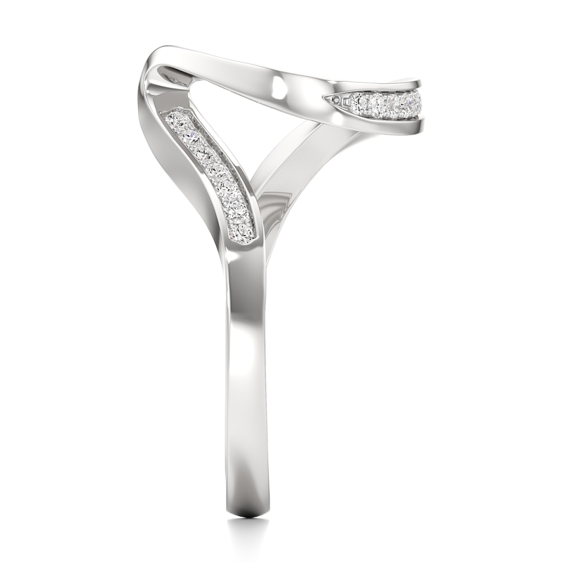 Main Image 3 of J'Lure Lab-Grown Diamond Contour Wedding Band 1/6 ct tw 18K White Gold