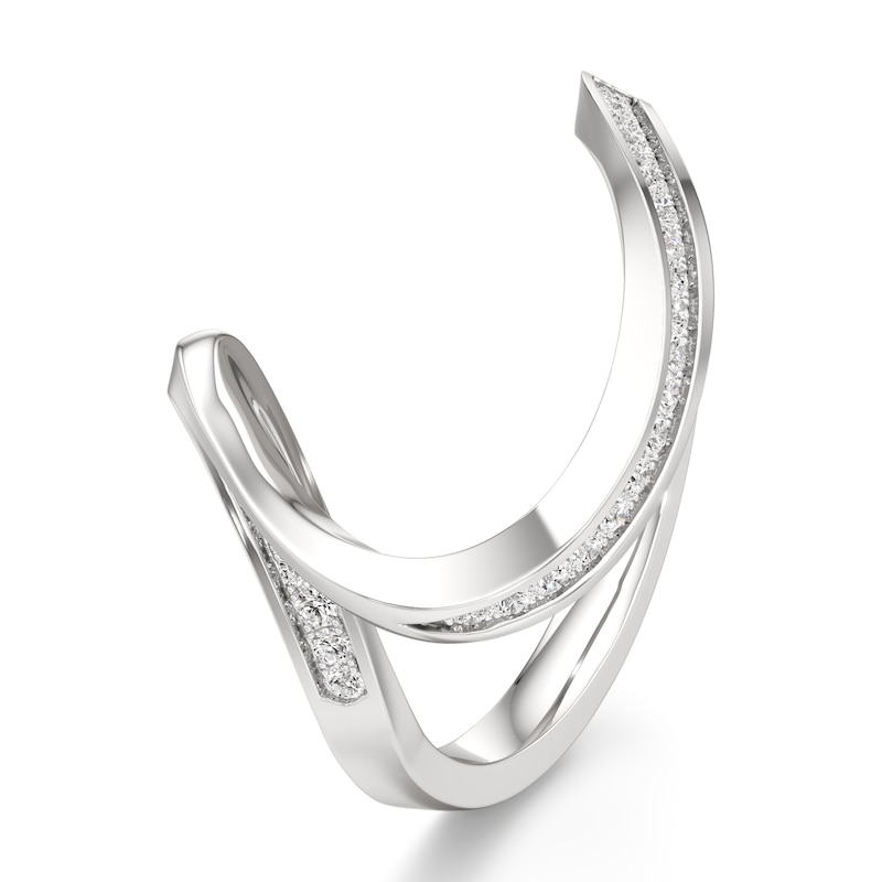 Main Image 4 of J'Lure Lab-Grown Diamond Contour Wedding Band 1/6 ct tw 18K White Gold