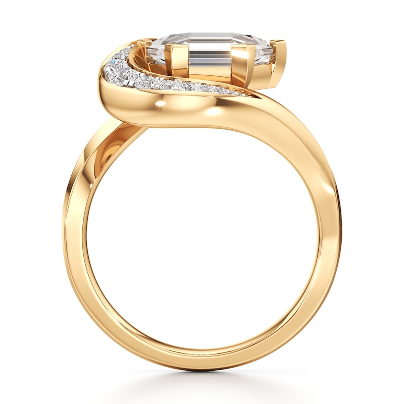 Main Image 2 of J'Lure Hexagon Portrait-Cut Lab-Grown Diamond Engagement Ring 2 ct tw 18K Yellow Gold