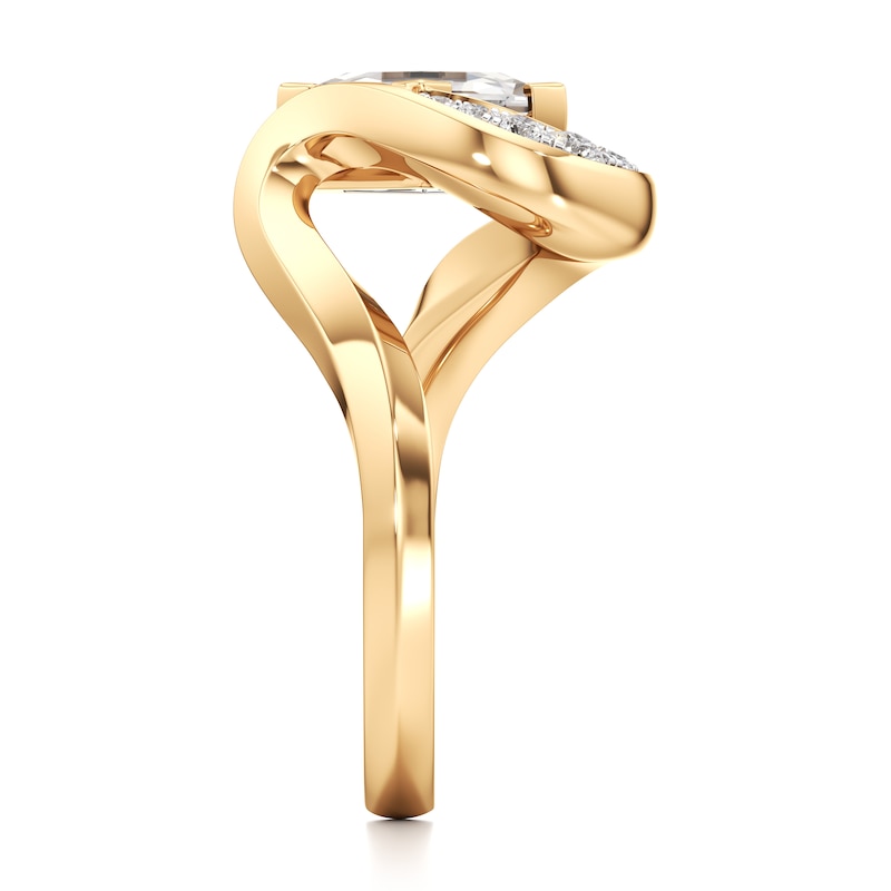 Main Image 3 of J'Lure Hexagon Portrait-Cut Lab-Grown Diamond Engagement Ring 2 ct tw 18K Yellow Gold