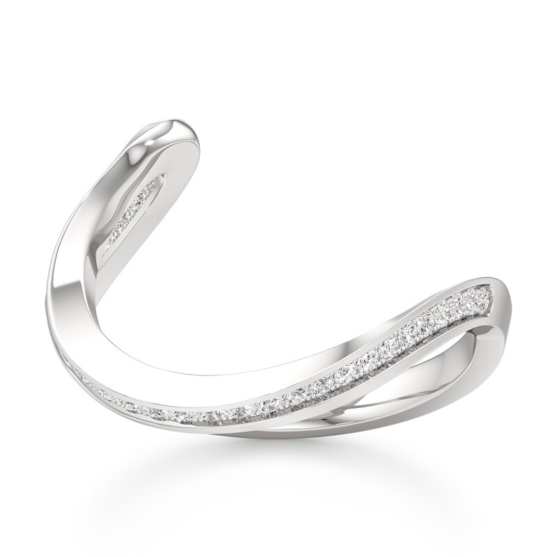 Main Image 1 of J'Lure Lab-Grown Diamond Contour Wedding Band 1/6 ct tw 18K White Gold
