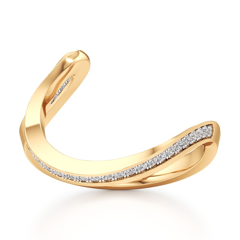 Main Image 1 of J'Lure Lab-Grown Diamond Contour Wedding Band 1/6 ct tw 18K Yellow Gold