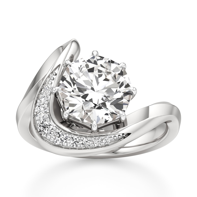 Main Image 1 of J'Lure Octagon Brilliant-Cut Lab-Grown Diamond Engagement Ring 3 ct tw 18K White Gold