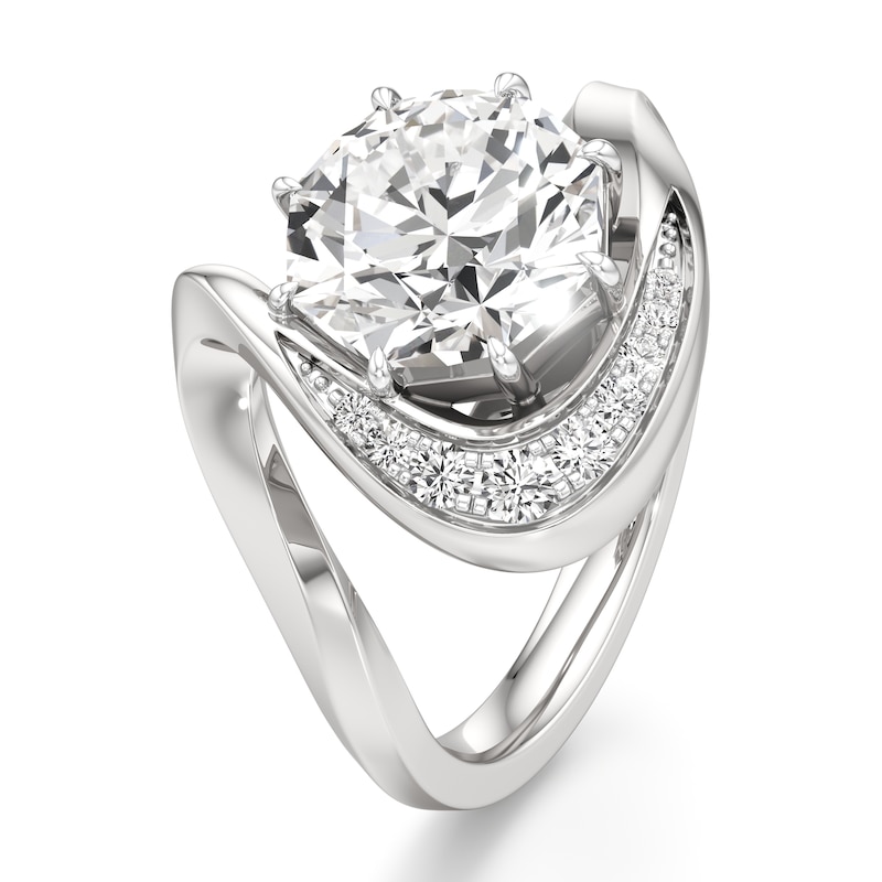 Main Image 4 of J'Lure Octagon Brilliant-Cut Lab-Grown Diamond Engagement Ring 3 ct tw 18K White Gold