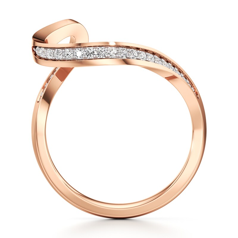 Main Image 2 of J'Lure Lab-Created Diamond Contour Wedding Band 1/5 ct tw 18K Rose Gold