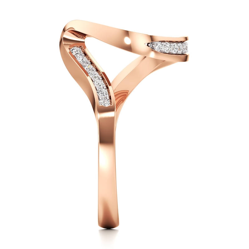 Main Image 3 of J'Lure Lab-Created Diamond Contour Wedding Band 1/5 ct tw 18K Rose Gold