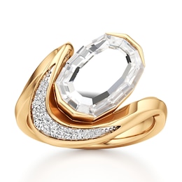 J'Lure Oval Portrait-Cut Lab-Grown Diamond Engagement Ring 3 ct tw 18K Yellow Gold