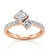 Thumbnail Image 1 of J'Lure Square-Emerald Step-Cut Two-Stone Lab-Grown Diamond Engagement Ring 1-7/8 ct tw 18K Rose Gold