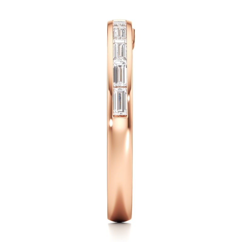 Main Image 3 of J'Lure Baguette-Cut Lab-Grown Diamond Contour Wedding Band 1/3 ct tw 18K Rose Gold