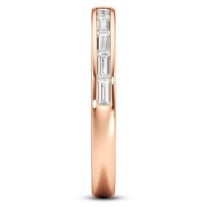 Main Image 3 of J'Lure Baguette-Cut Lab-Grown Diamond Contour Wedding Band 3/8 ct tw 18K Rose Gold