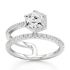 Thumbnail Image 1 of J'Lure Hexagon Step-Cut Lab-Grown Diamond Spiral Engagement Ring 1-3/8 ct tw 18K White Gold
