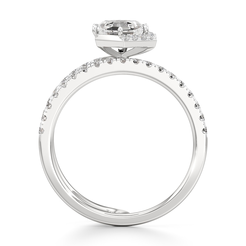 Main Image 2 of J'Lure Hexagon Step-Cut Lab-Grown Diamond Spiral Engagement Ring 1-3/8 ct tw 18K White Gold