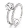 Thumbnail Image 4 of J'Lure Hexagon Step-Cut Lab-Grown Diamond Spiral Engagement Ring 1-3/8 ct tw 18K White Gold