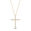 Thumbnail Image 1 of Lab-Grown Diamond Cross Necklace 1/2 ct tw 14K Yellow Gold 18"