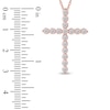 Thumbnail Image 4 of Lab-Grown Diamond Cross Necklace 1 ct tw 14K Rose Gold 18"