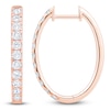 Thumbnail Image 1 of Lab-Grown Diamond Oval Hoop Earrings 1 ct tw 14K Rose Gold