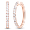 Thumbnail Image 2 of Lab-Grown Diamond Oval Hoop Earrings 1 ct tw 14K Rose Gold